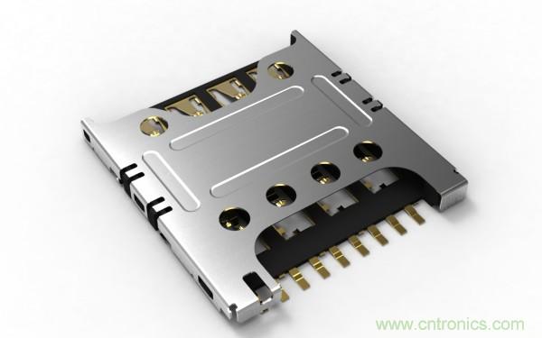 超薄插拔式Micro SIM卡連接器，高度僅為1.24毫米