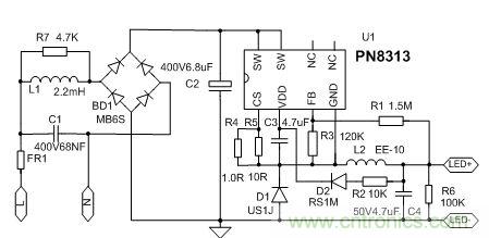 典型案例:非隔離5-40W的LED恒流驅(qū)動的設(shè)計(jì)