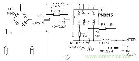 典型案例:非隔離5-40W的LED恒流驅(qū)動的設(shè)計(jì)