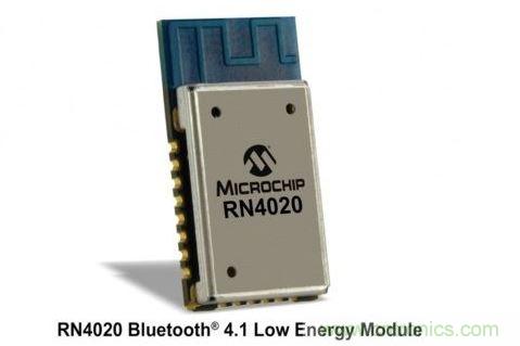 Microchip公司的RN4020模塊集成了包括天線在內(nèi)完整的低功耗藍(lán)牙射頻電路。RN4020采用密封的10mm x17mm x 2mm封裝，內(nèi)置有板載陶瓷天線、2.4GHz的低功耗藍(lán)牙收發(fā)器、帶完整的嵌入式低功耗藍(lán)牙協(xié)議棧的微控制器以及UART和USB接口。