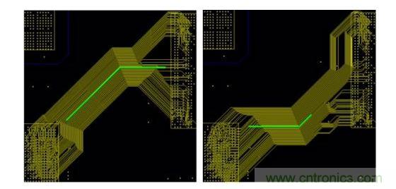 這是一個使用已打包布線樣式的示例。布線的方向由設(shè)計師的草圖來決定。