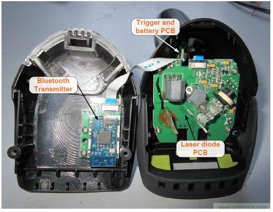 拆解45美元的藍(lán)牙無線條碼掃描槍，發(fā)現(xiàn)里面鏡中有鏡