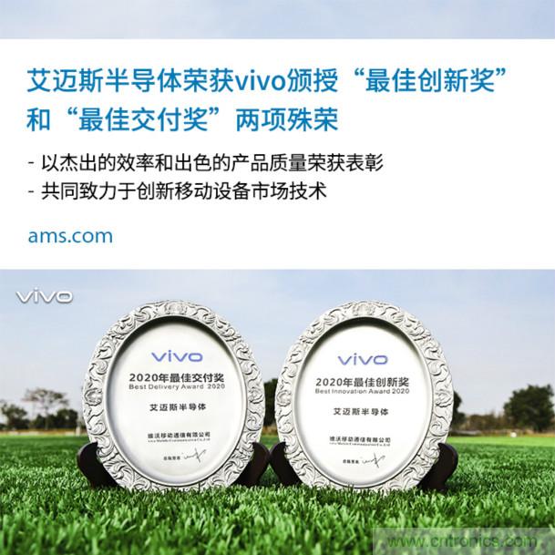 vivo授予艾邁斯兩大獎(jiǎng)項(xiàng)：2020年度&ldquo;最佳創(chuàng)新獎(jiǎng)&rdquo;和&ldquo;最佳交付獎(jiǎng)&rdquo;